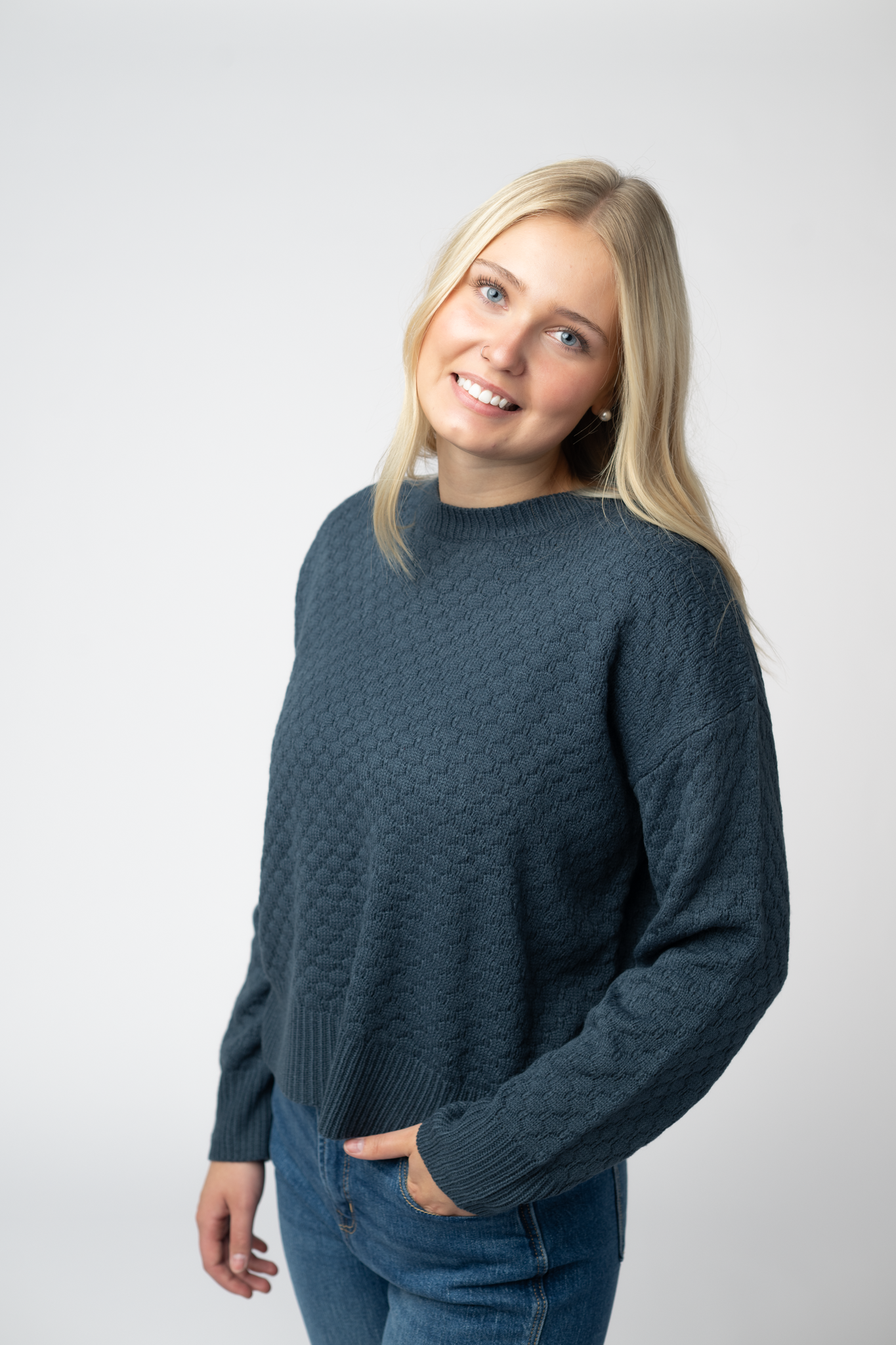 IN STOCK Gianna Pullover Sweater - Teal by Michelle Mae