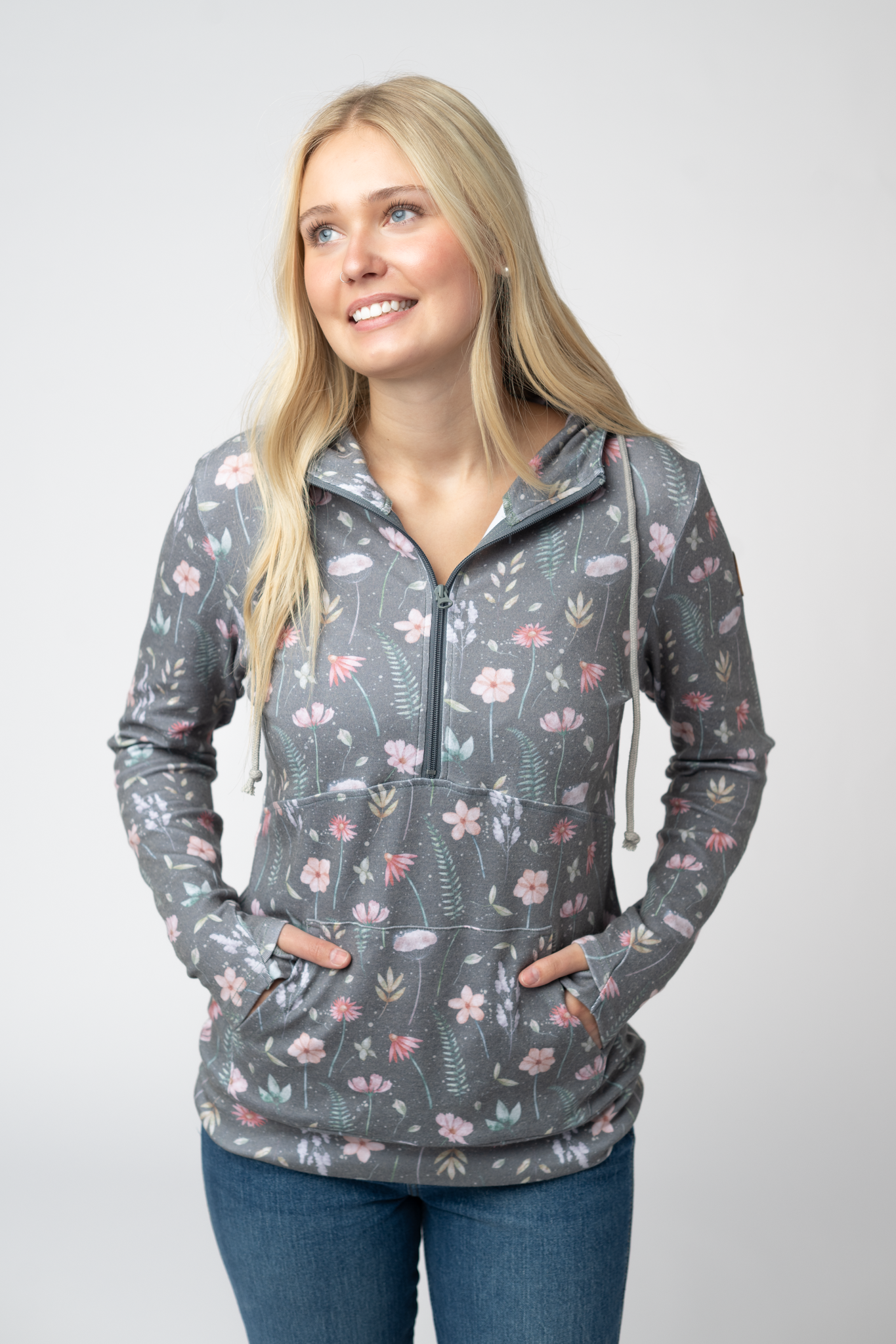 HalfZip Hoodie - Wildflower Meadow by Michelle Mae