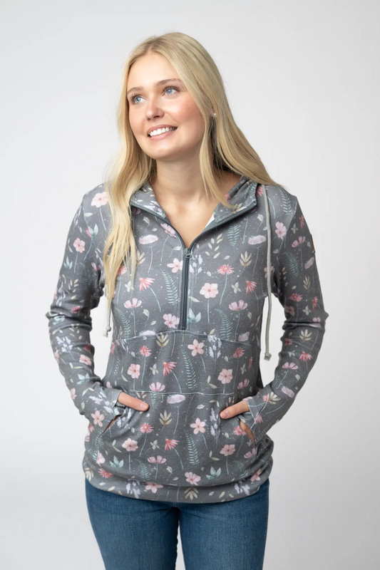 HalfZip Hoodie - Wildflower Meadow by Michelle Mae