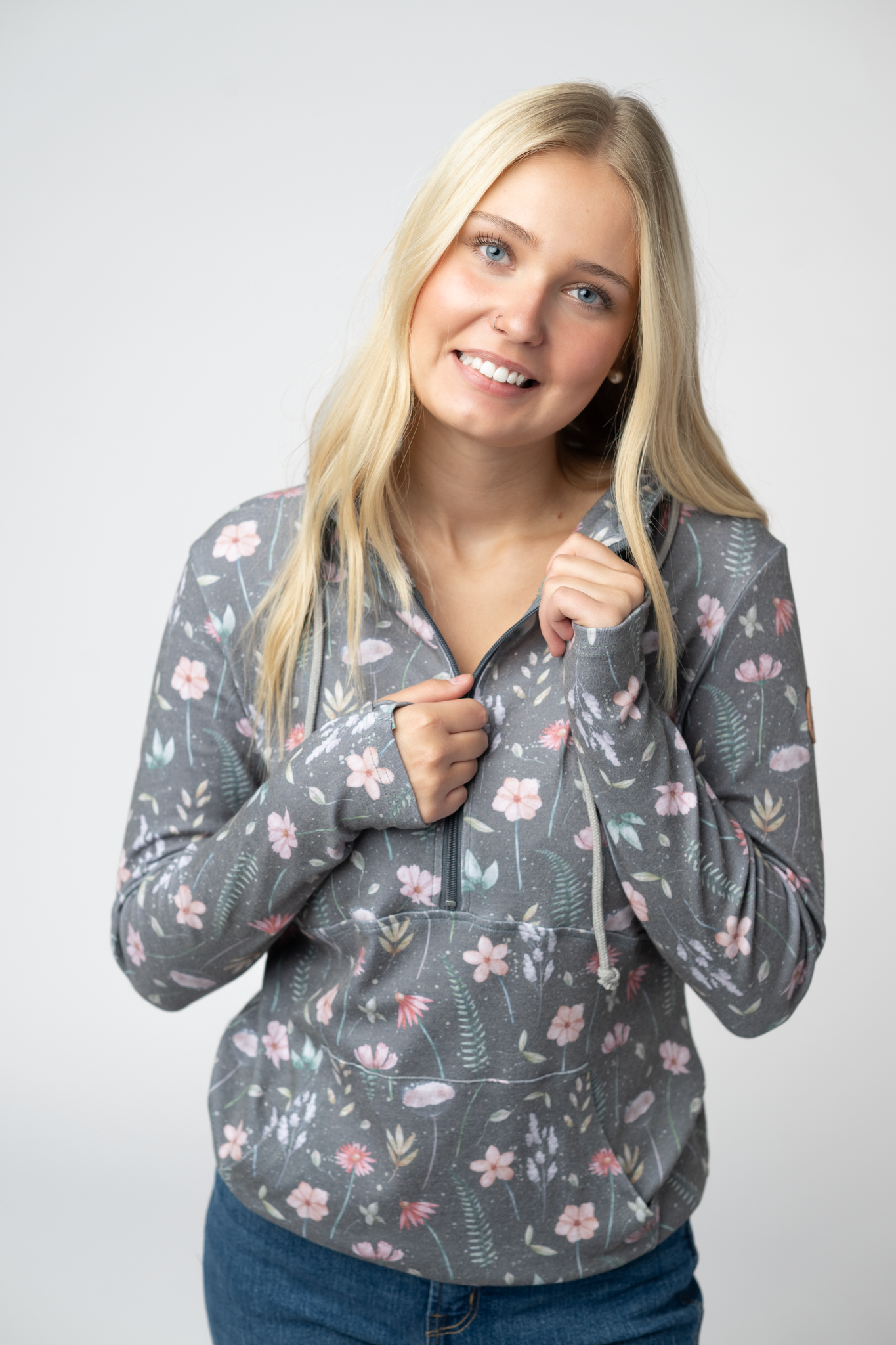 IN STOCK HalfZip Hoodie - Wildflower Meadow by Michelle Mae