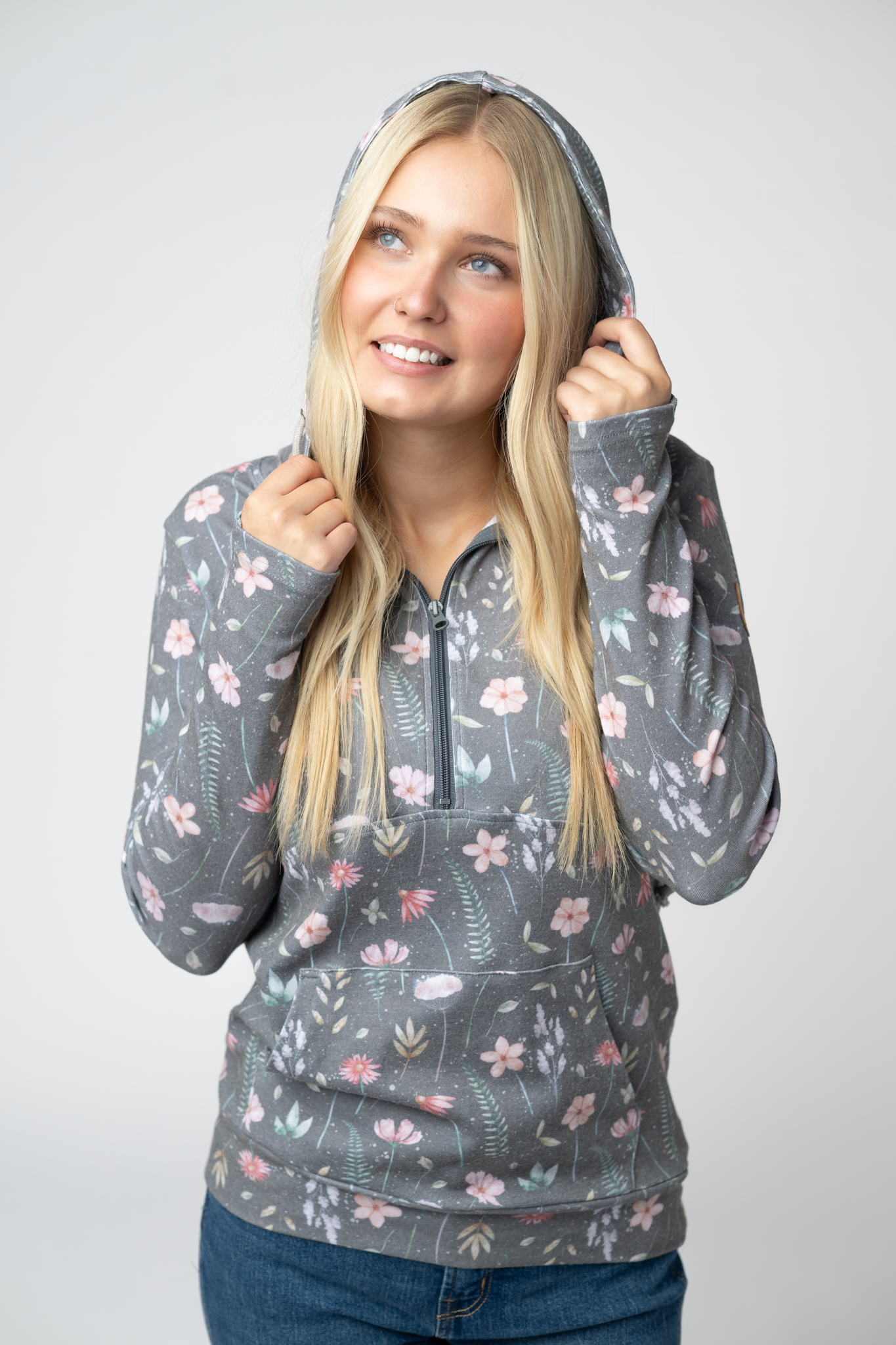 HalfZip Hoodie - Wildflower Meadow by Michelle Mae