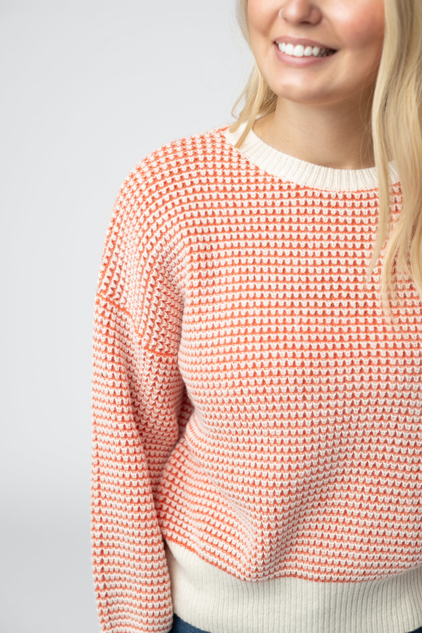 IN STOCK Charlotte Sweater - Orange and Ivory by Michelle Mae