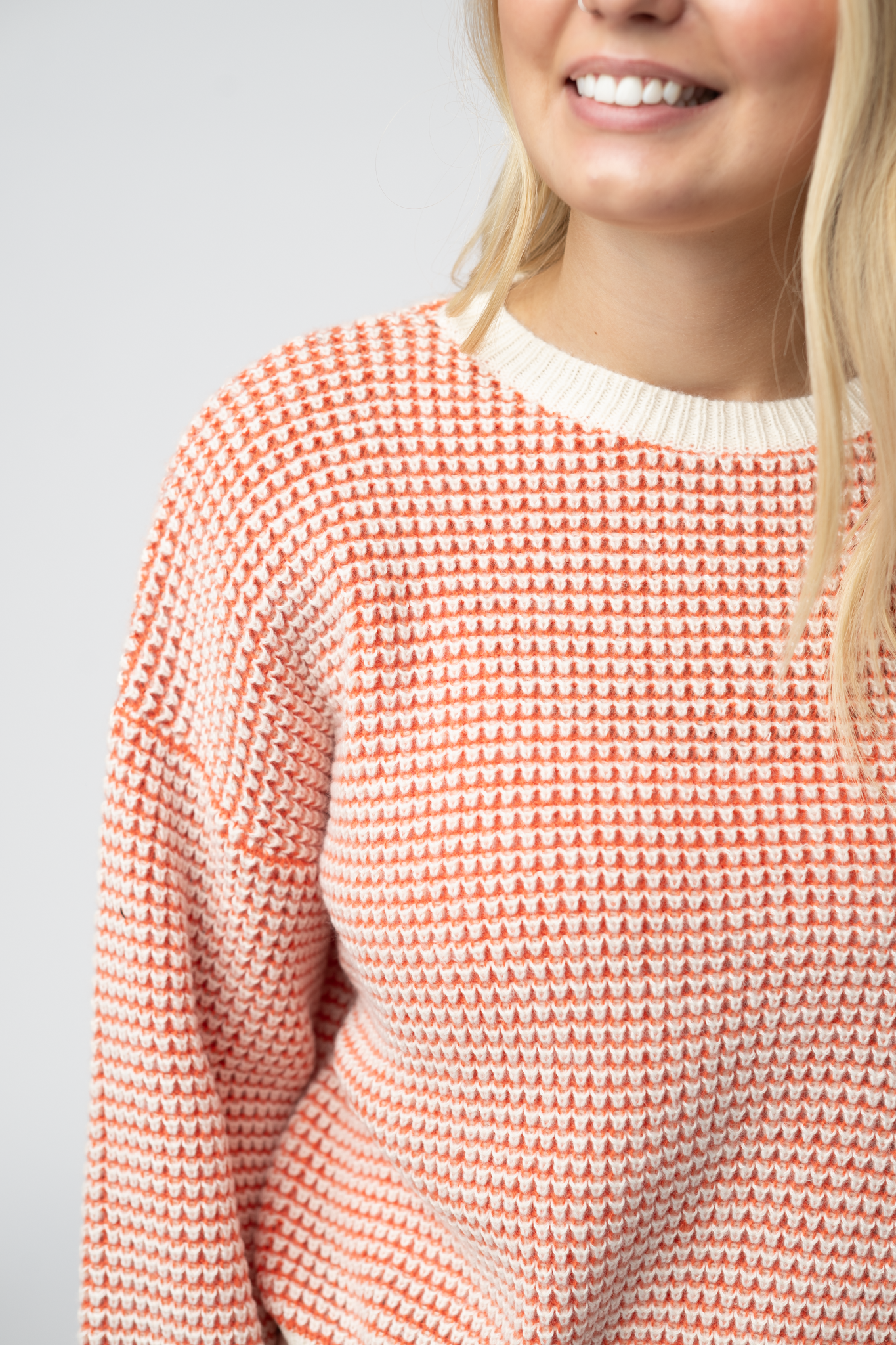 IN STOCK Charlotte Sweater - Orange and Ivory by Michelle Mae