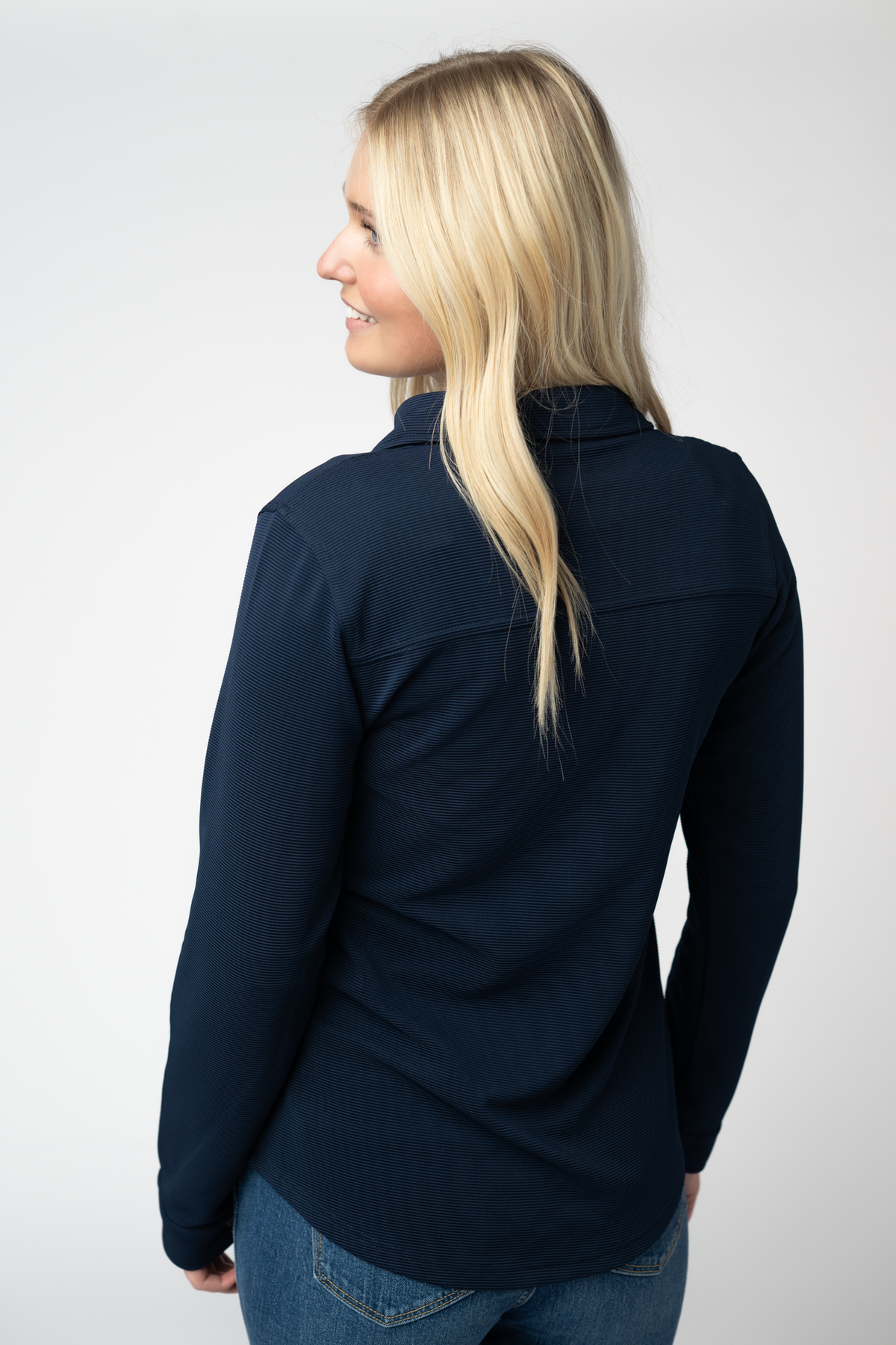 IN STOCK Ryleigh Ribbed Button Down - Navy by Michelle Mae