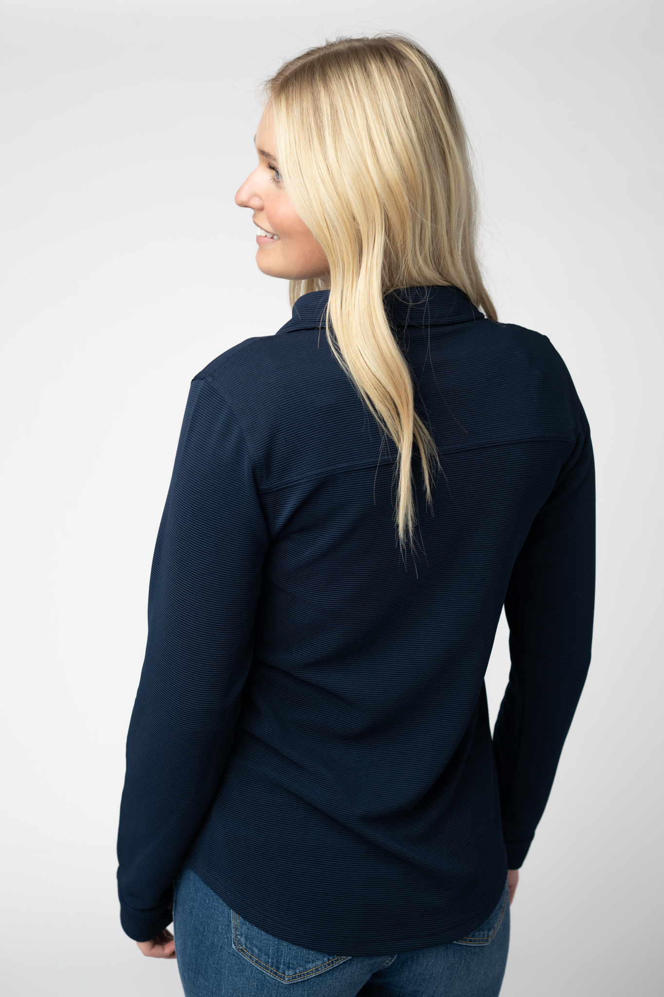 IN STOCK Ryleigh Ribbed Button Down - Navy by Michelle Mae