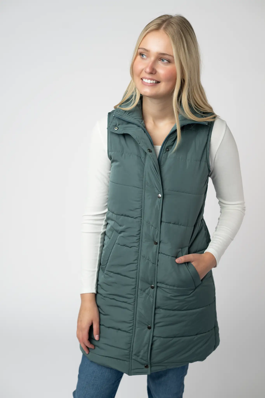 Harlow Long Vest - Teal by Michelle Mae