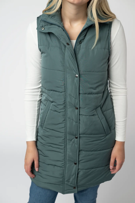 Harlow Long Vest - Teal by Michelle Mae