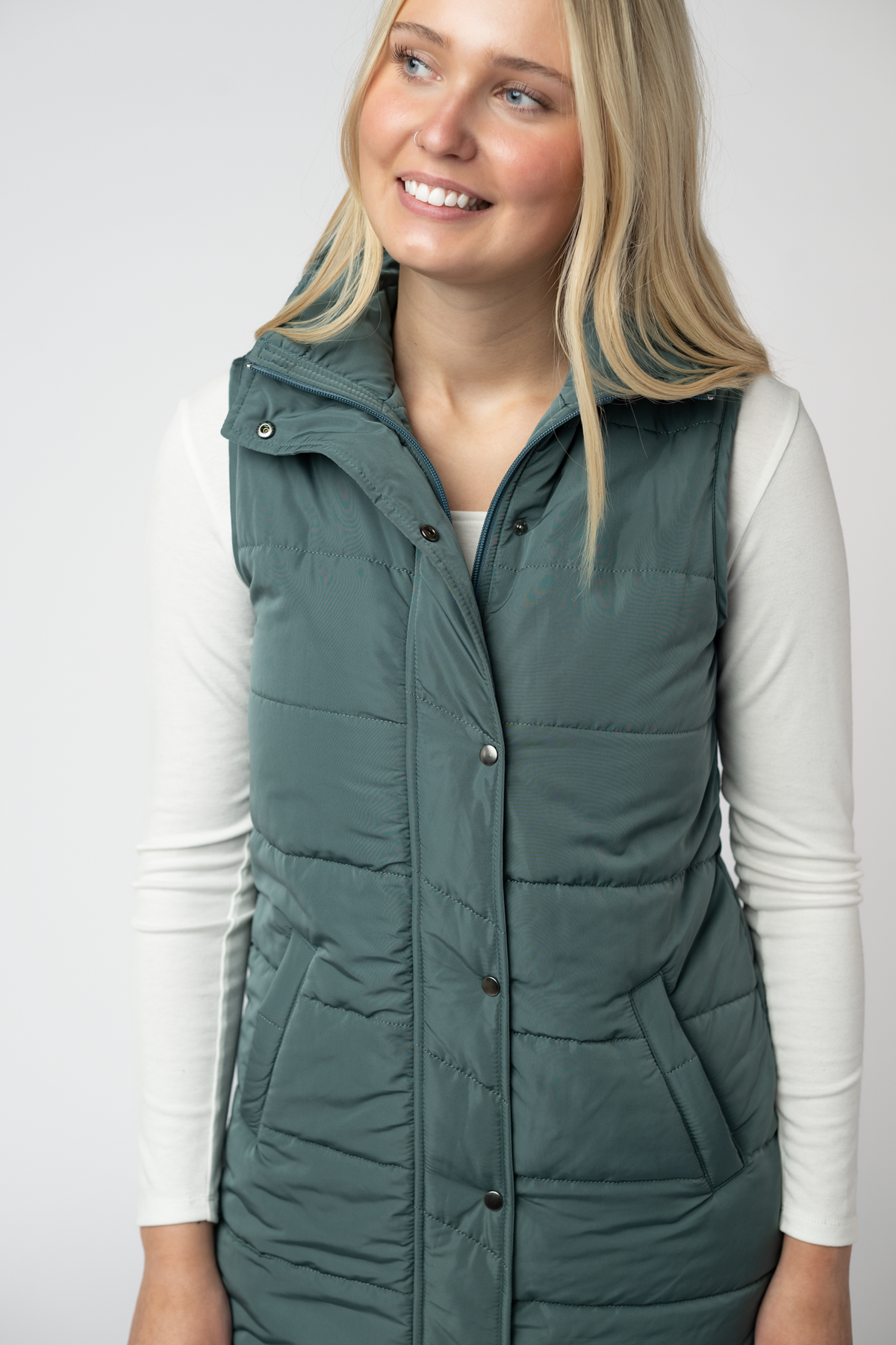 IN STOCK Harlow Long Vest - Teal by Michelle Mae