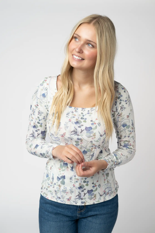 Alyssa Long Sleeve Top - Olive Meadow by Michelle Mae