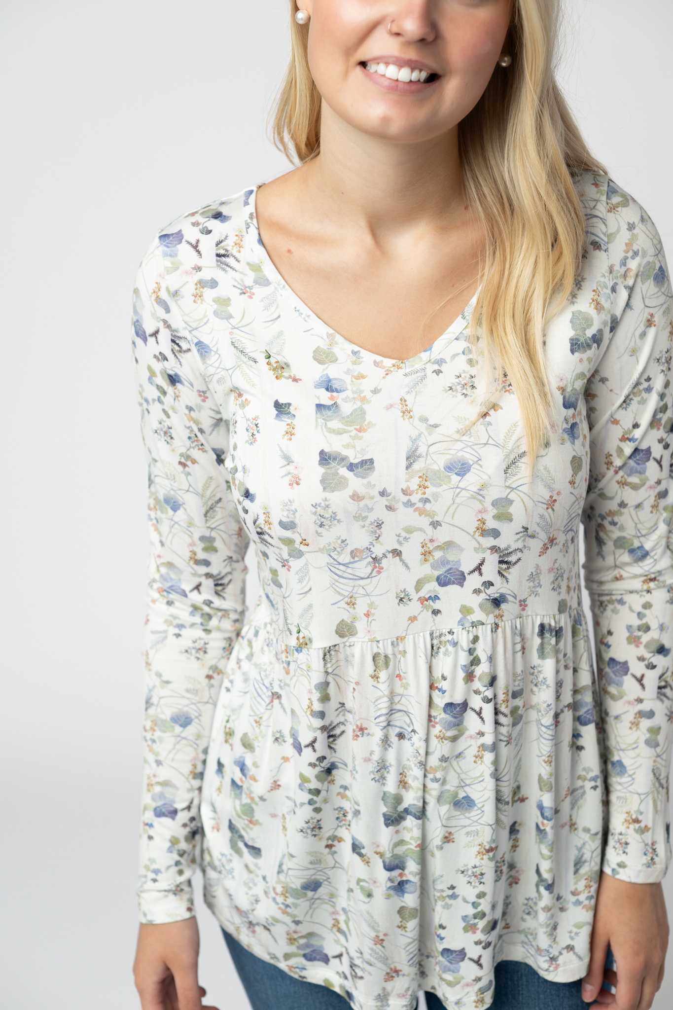 IN STOCK Long Sleeve Sarah Ruffle Top - Olive Meadow by Michelle Mae