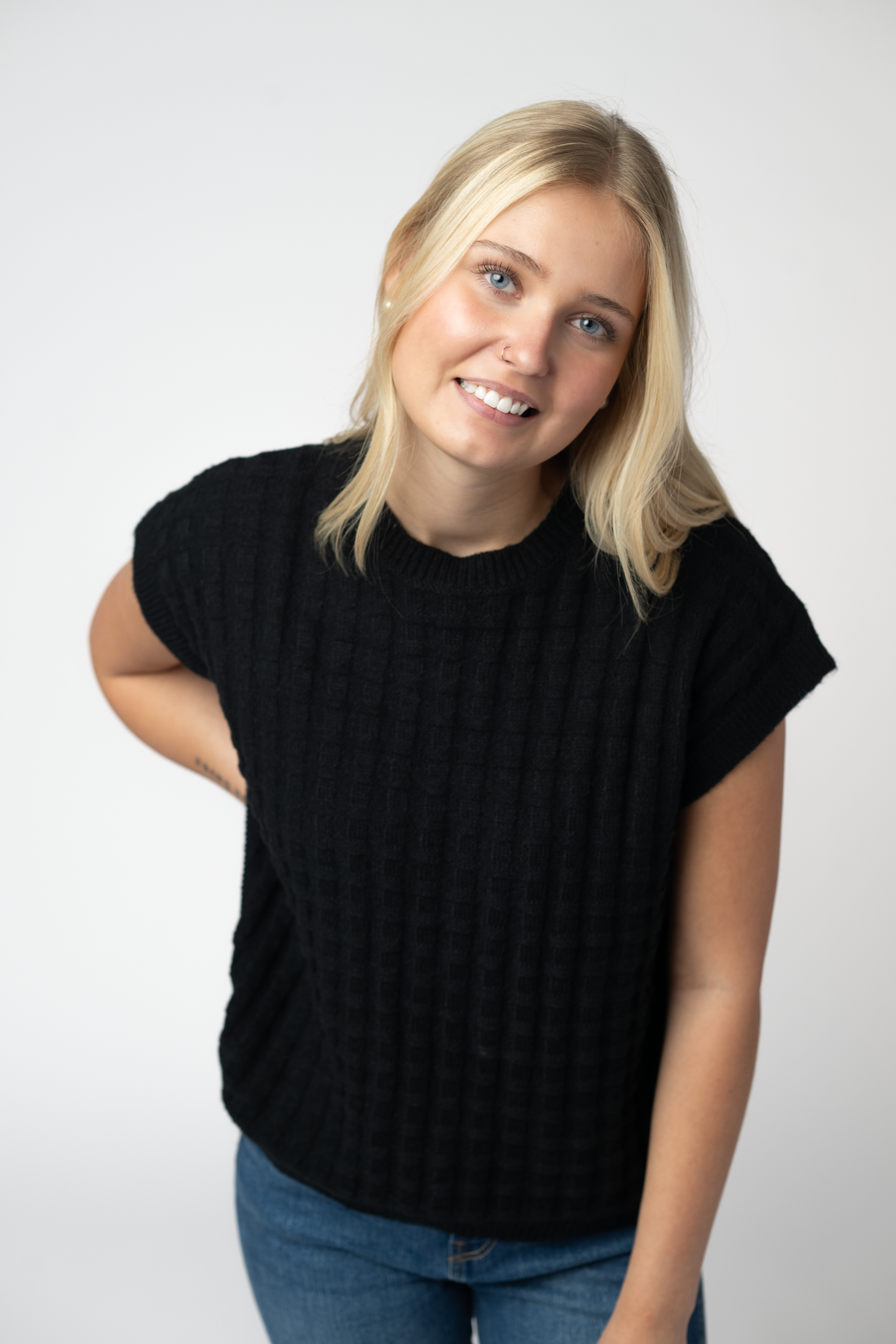 IN STOCK Kelly Knitted Top - Black by Michelle Mae