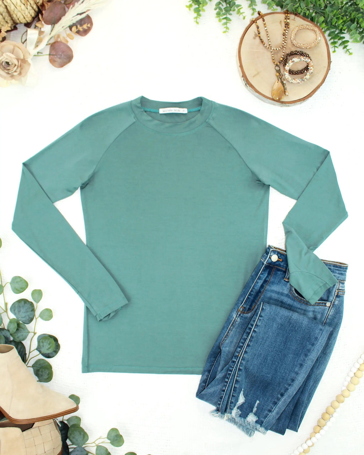 IN STOCK Blair Long Sleeve Top - Dusty Jade by Michelle Mae
