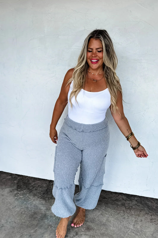 Teddy Bear Lounge Pants - Grey 1X -Last One! by Blakeley