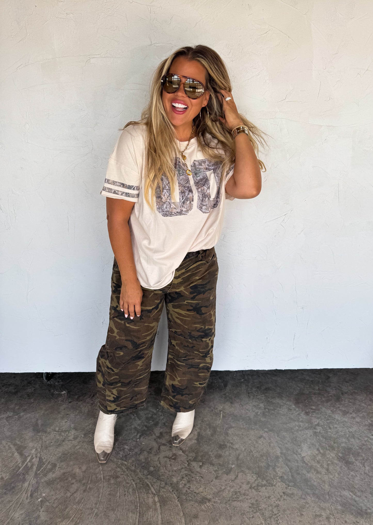 BEX CAMO BARREL JEANS