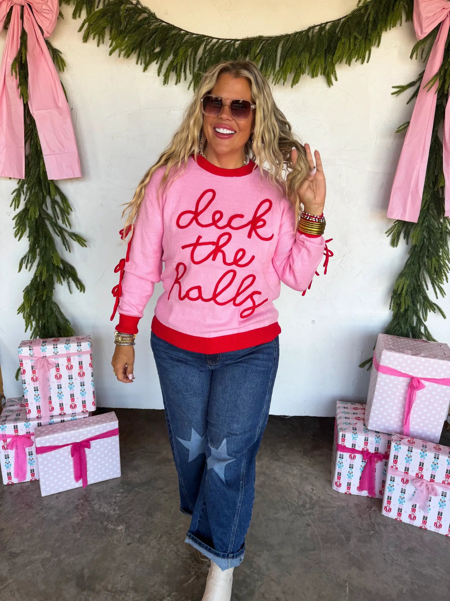 PREORDER- DECK THE HALLS BOW SWEATER by BLAKELEY
