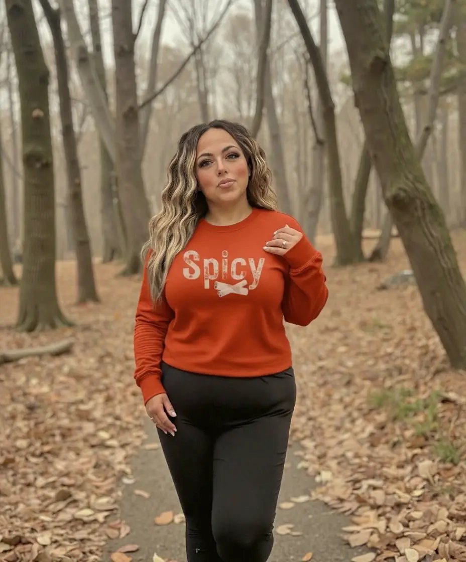 Spicy Cinnamon Cozy Core Fleece Crewneck Unisex Sweatshirt by Knitted Grace Boutique
