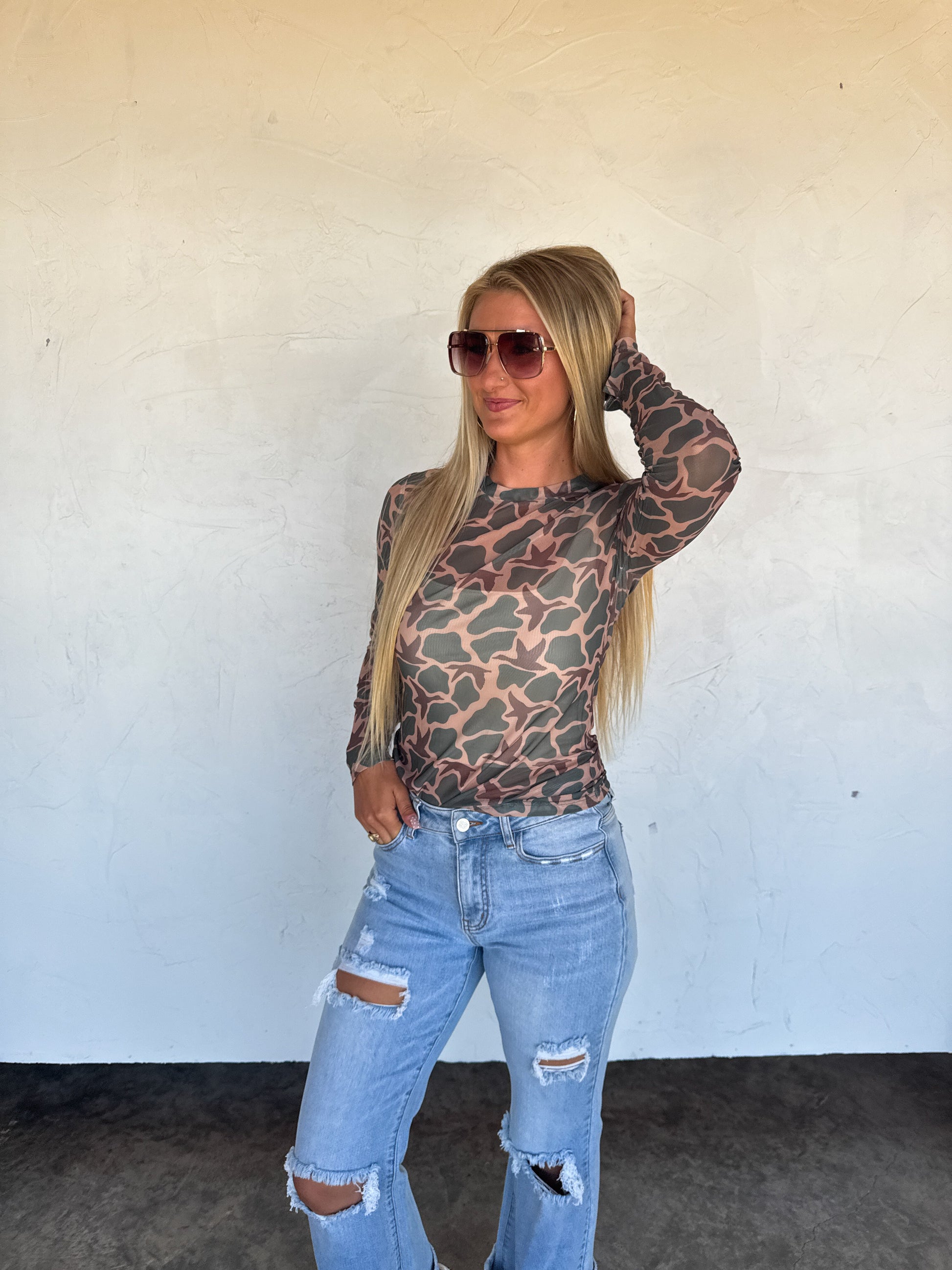 HUNTING DRESS IT UP MESH TOPS by Blakeley