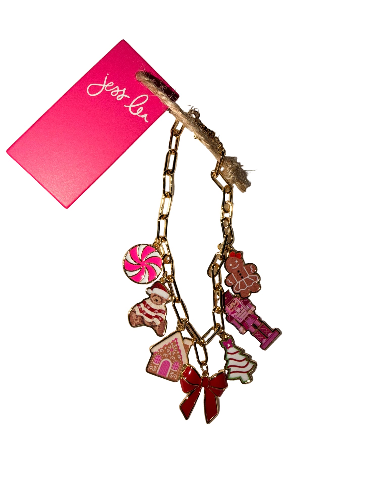 Gingerbread Wonderland Christmas Charm Bracelet Dipped in 18K Gold