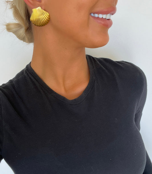 Shell Earrings Water Resistant Beach Jewelry For Everyday Wear by Chansuttpearls