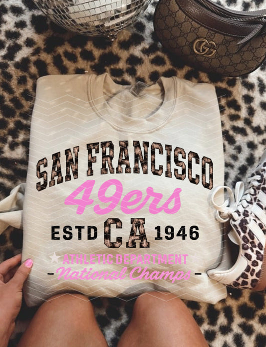 49ers leopard athletic department png