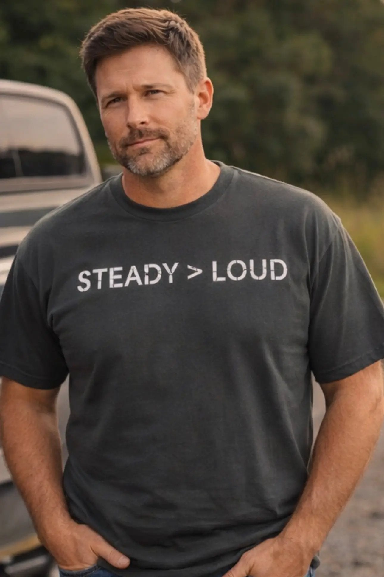 Steady > Loud Mens T Shirt by Knitted Grace Boutique