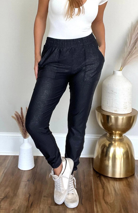 Pebble Joggers in Black with Pockets