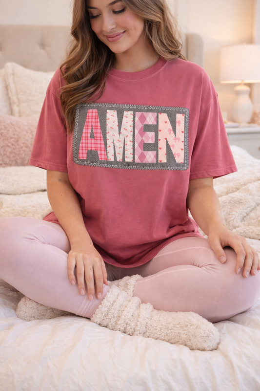 Amen, Mock Patchwork Women's Graphic T Shirt