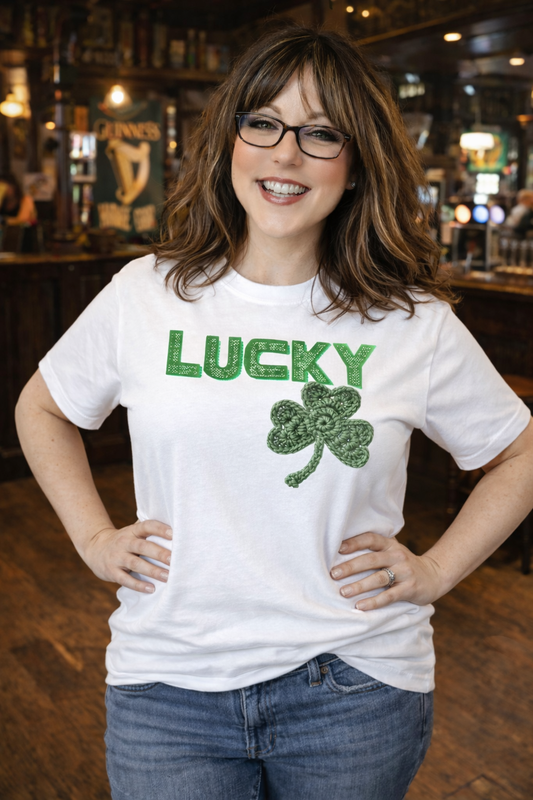 Lucky – Crochet Shamrock Tee