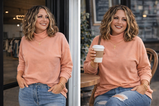 SPRING MOCK NECK POCKET PULLOVER by BLAKELEY