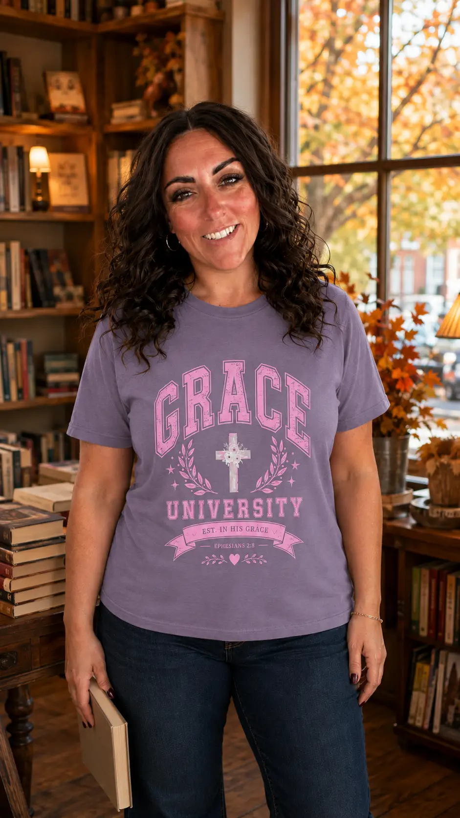 Grace University Comfort Colors Christian Graphic Tee by Knitted Grace Boutique