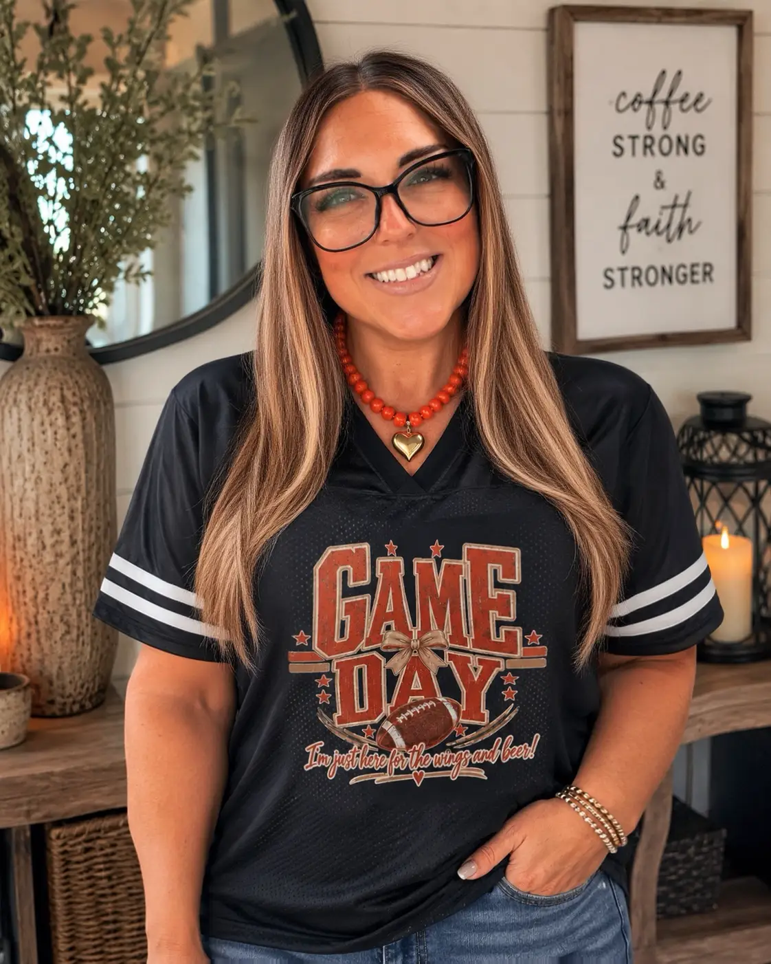 Official Game Day Ladies Jersey Lightweight Athletic Football Wear by Knitted Grace Boutique