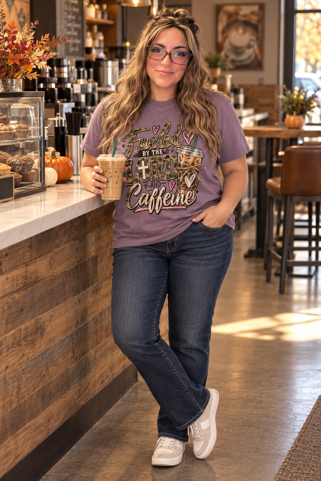 Comfort Colors Adult Garment Dyed Cotton T Shirt Fueled By The Lord by Knitted Grace Boutique