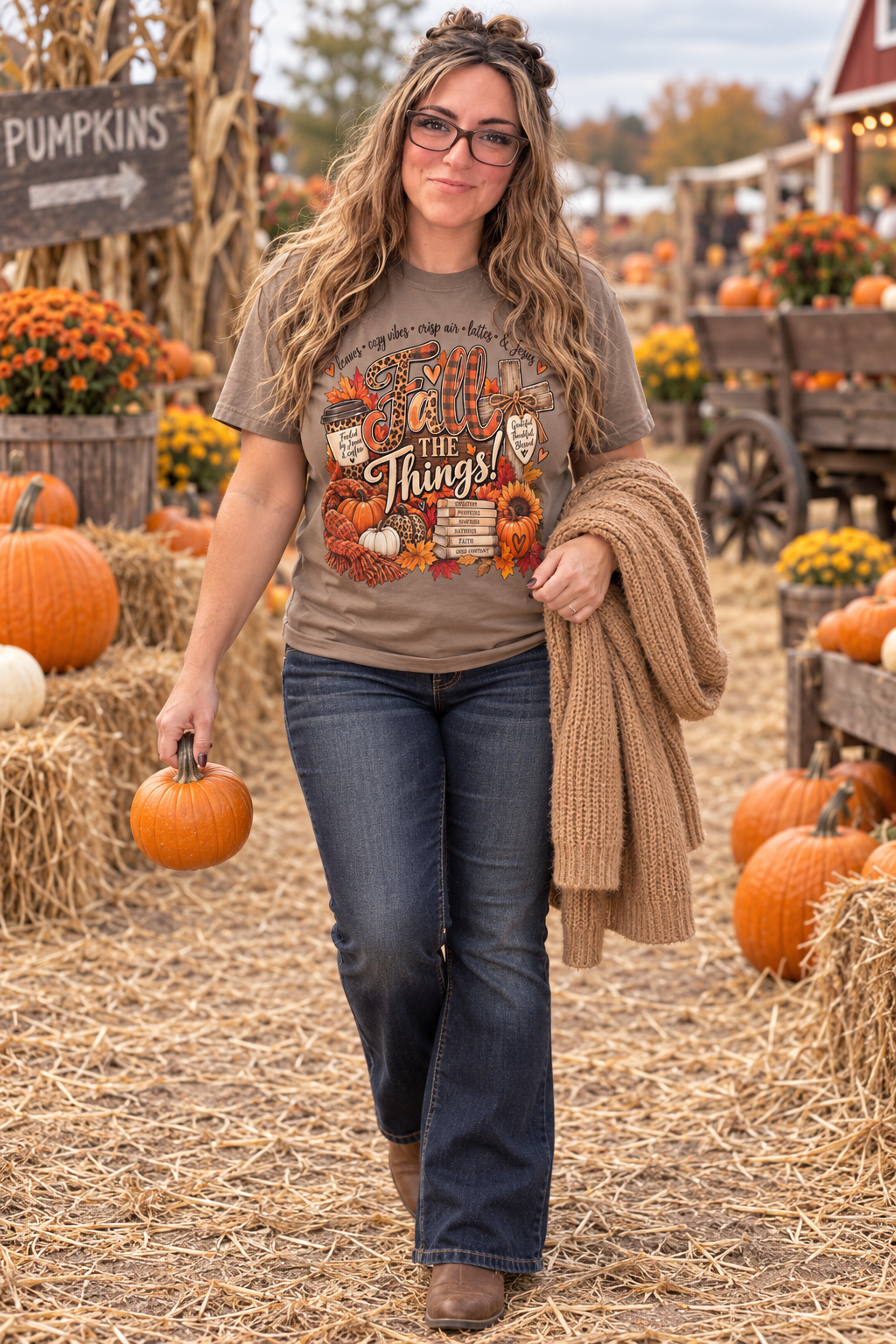 Fall the Things Graphic Tee or Hoodie by Knitted Grace Boutique