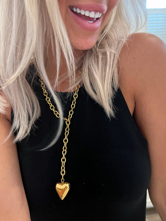 XL Heart Necklace in Gold