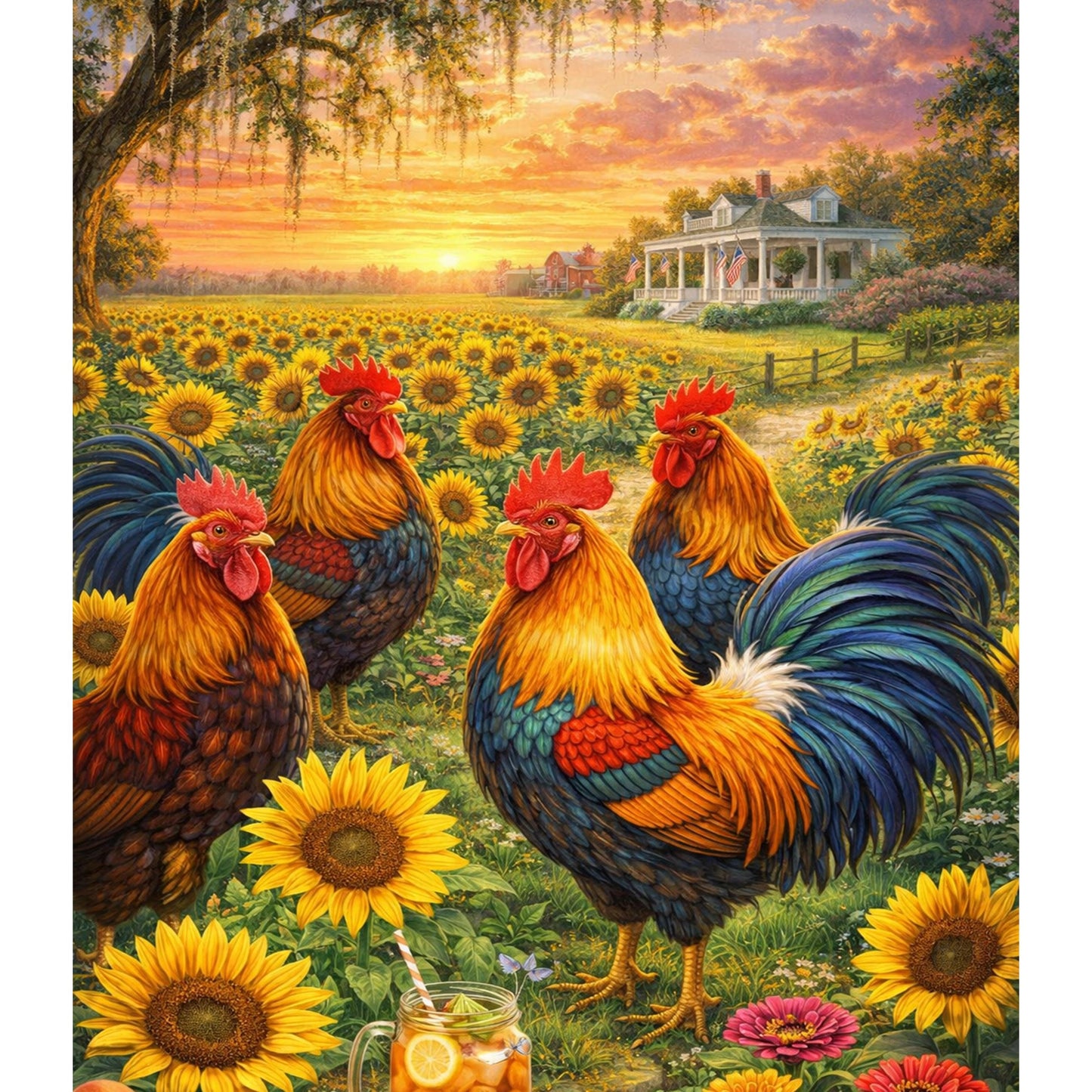 Ready to Ship | Rooster Blanket 🐓🌻