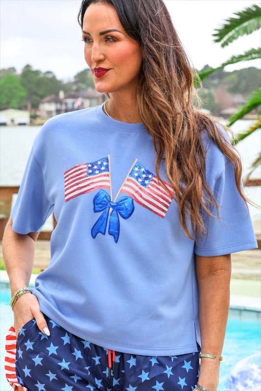 Liberty Bow Flags Luxe Top by Jess Lea
