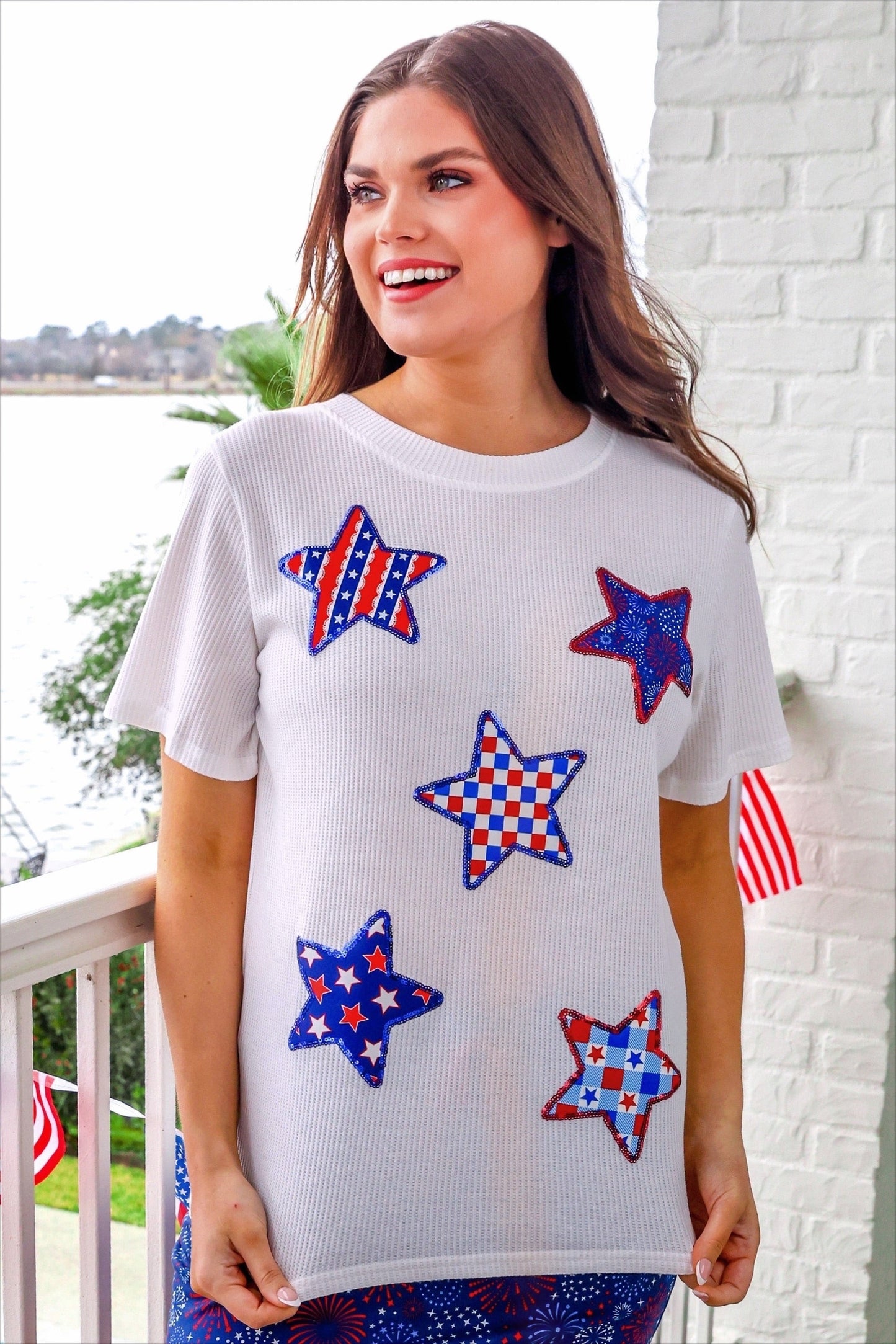 Patriotic Stars Patch Tee by Jess Lea