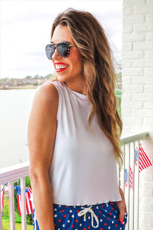 Banks Basic Lettuce Tank- White by Jess Lea