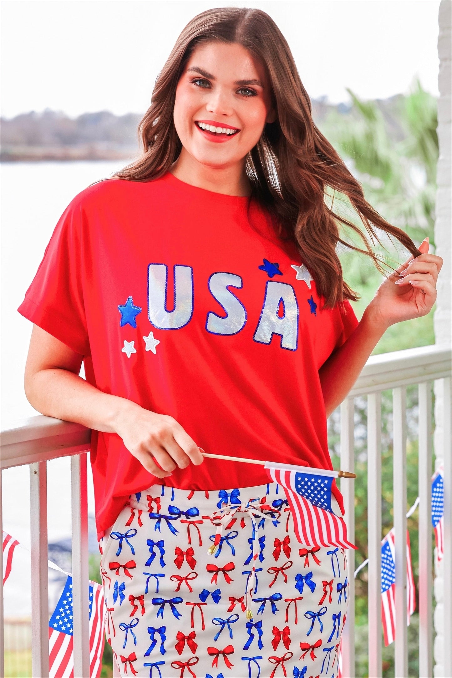USA Foil Luxe Top by Jess Lea