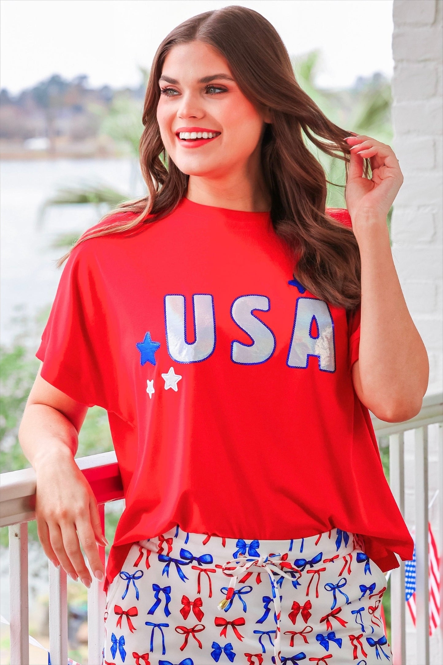 USA Foil Luxe Top by Jess Lea