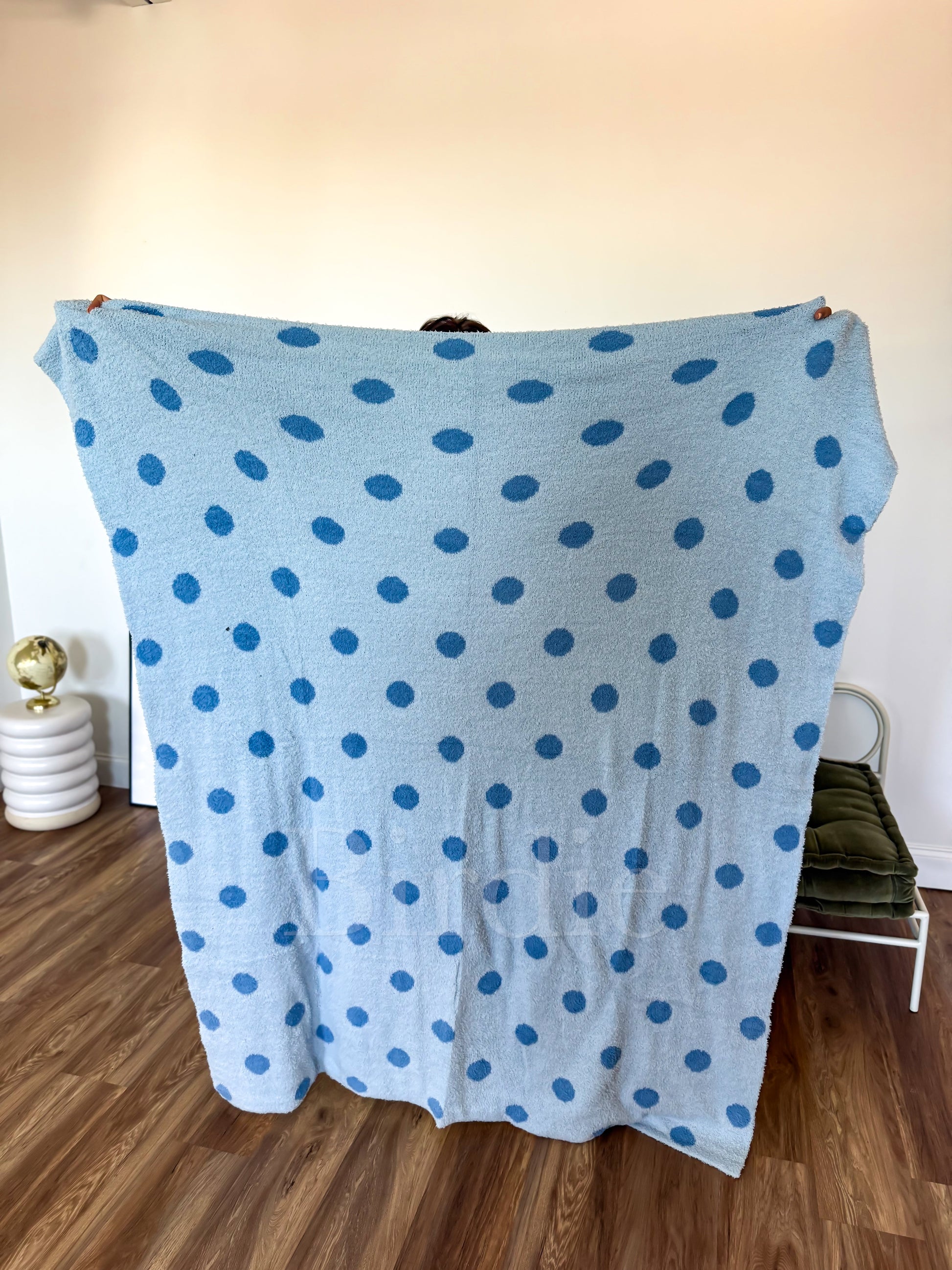 Birdie Reversible Blanket | Powder Blue Dot by Birdie