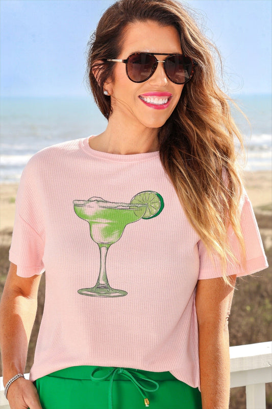 Weekend Waffle Tee- Margarita by Jess Lea