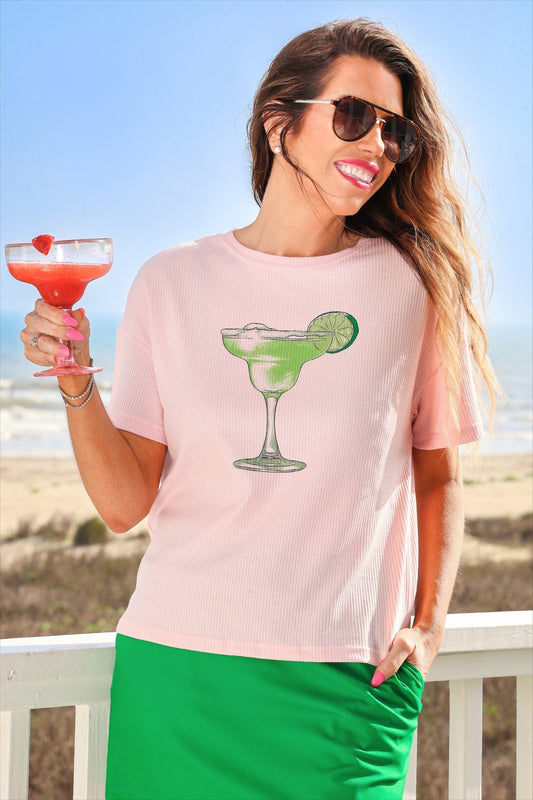 Weekend Waffle Tee- Margarita by Jess Lea