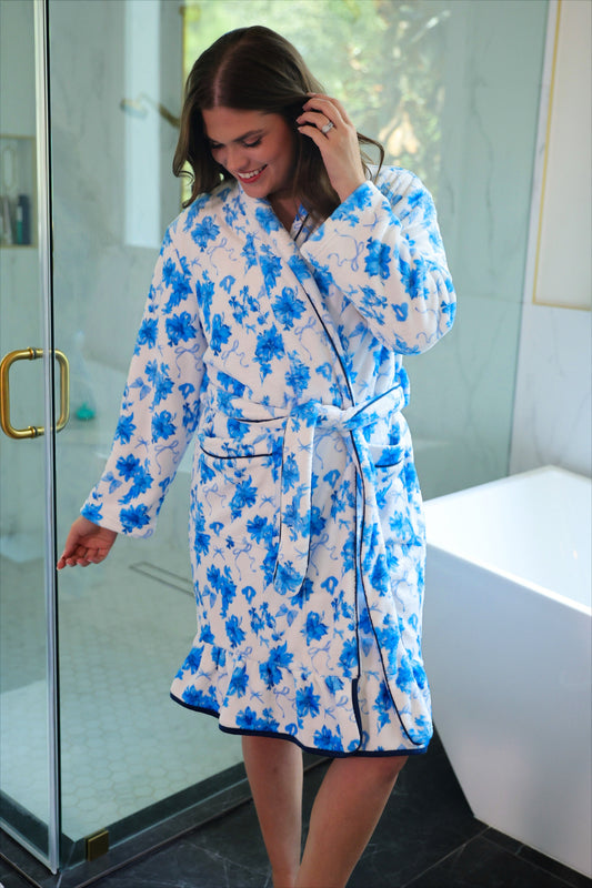 Legacy Lounge Robe- Blue Blossom by Jess Lea