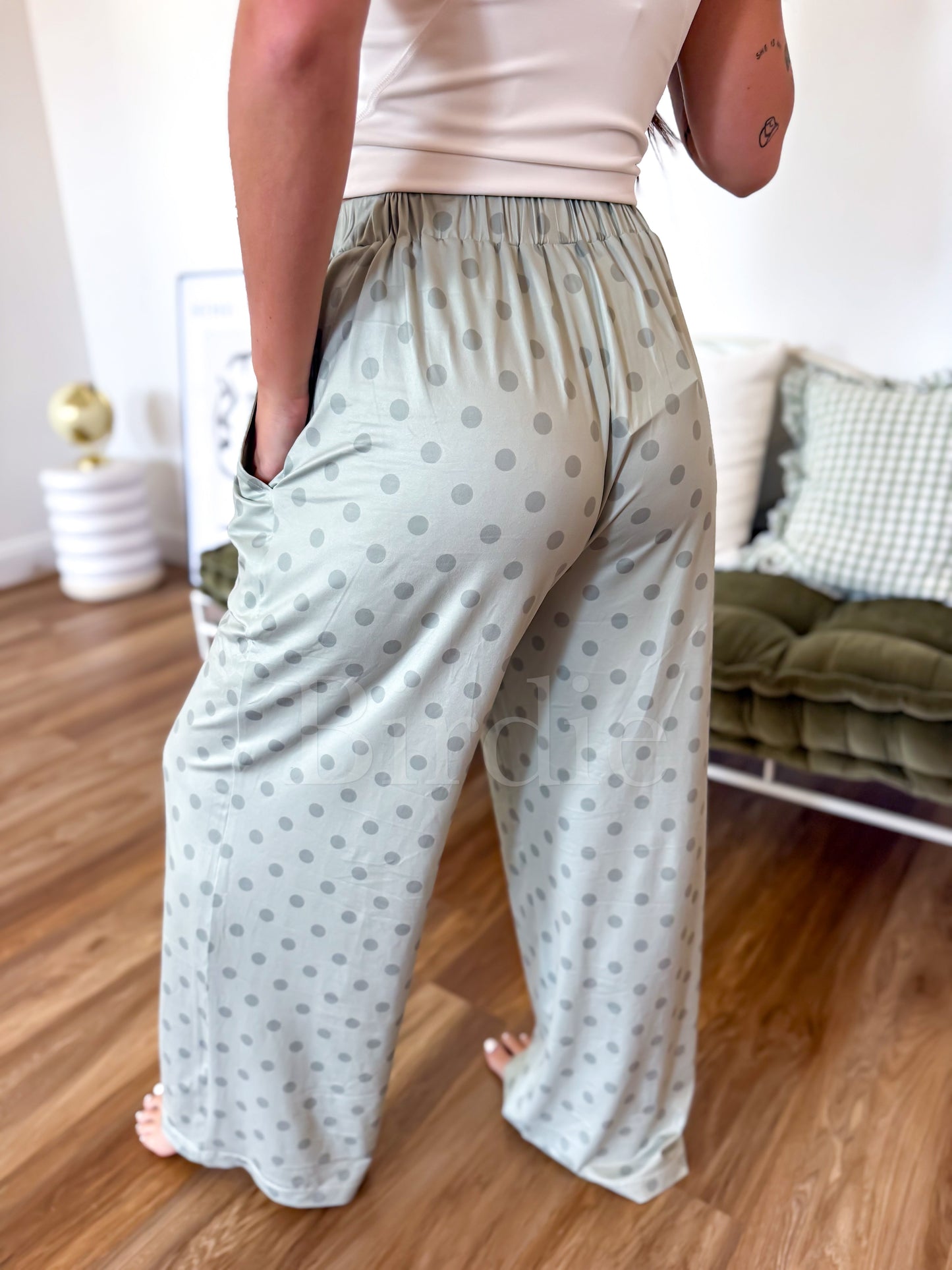 Birdie Stretchy Lounge Pants | Pistachio Dot by Birdie