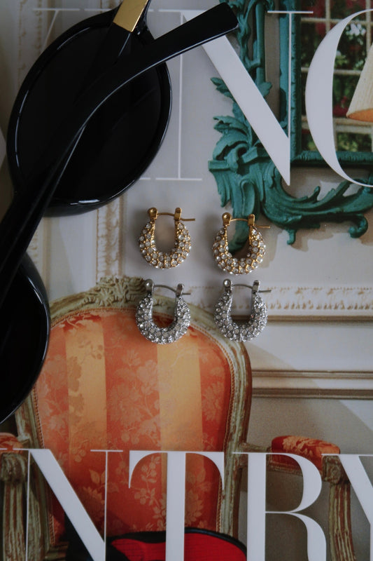 SMALL DIAMOND HOOPS by Chansuttpearls