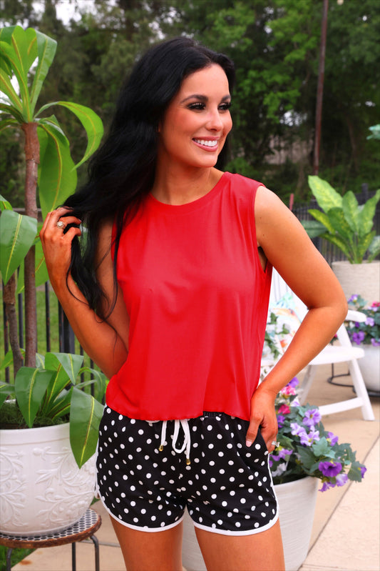 Banks Basic Lettuce Tank- Red by Jess Lea