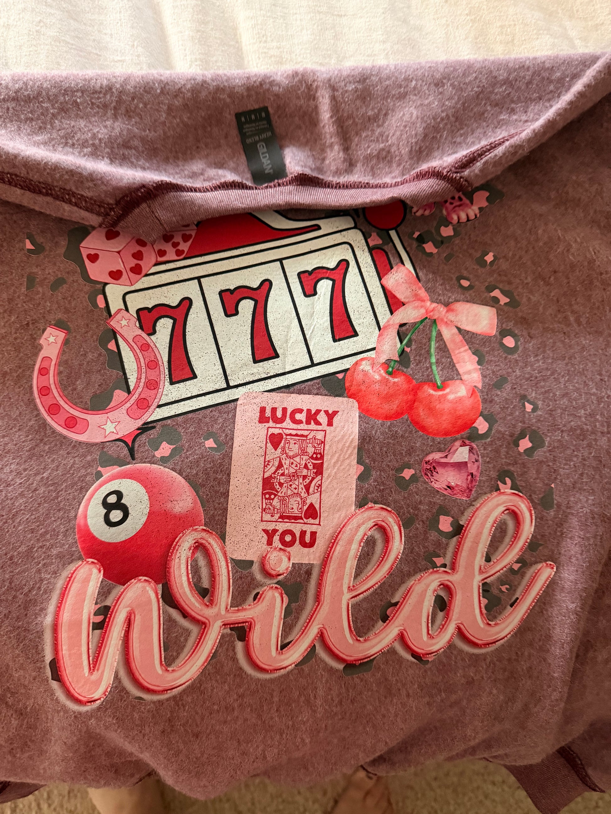 Lucky You 777 Sweatshirt (Inside Out Gildan Heavy Blend) by Knitted Grace