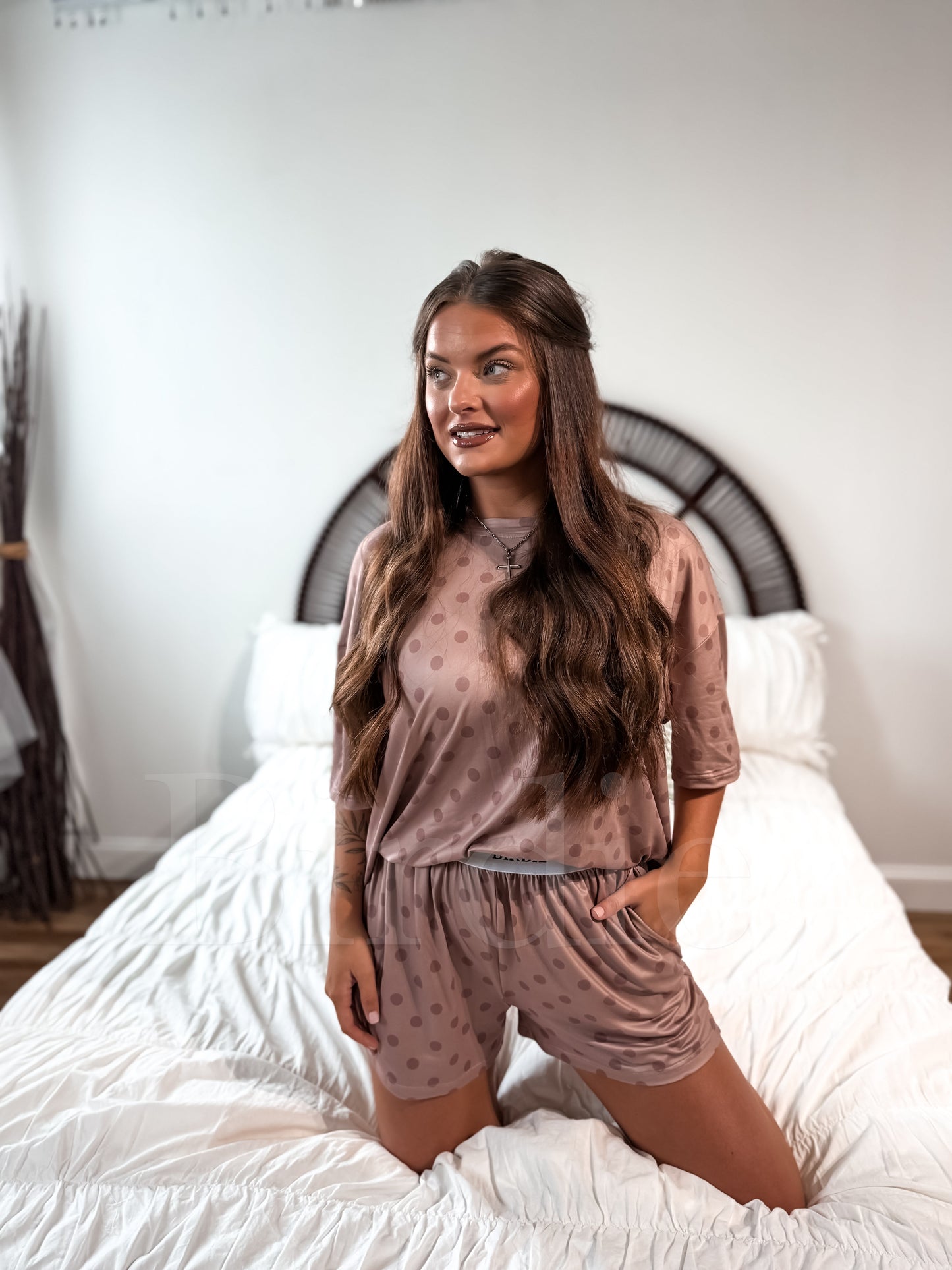 Birdie Tee & Boxer Short Set | Butter Rum Dot by Birdie