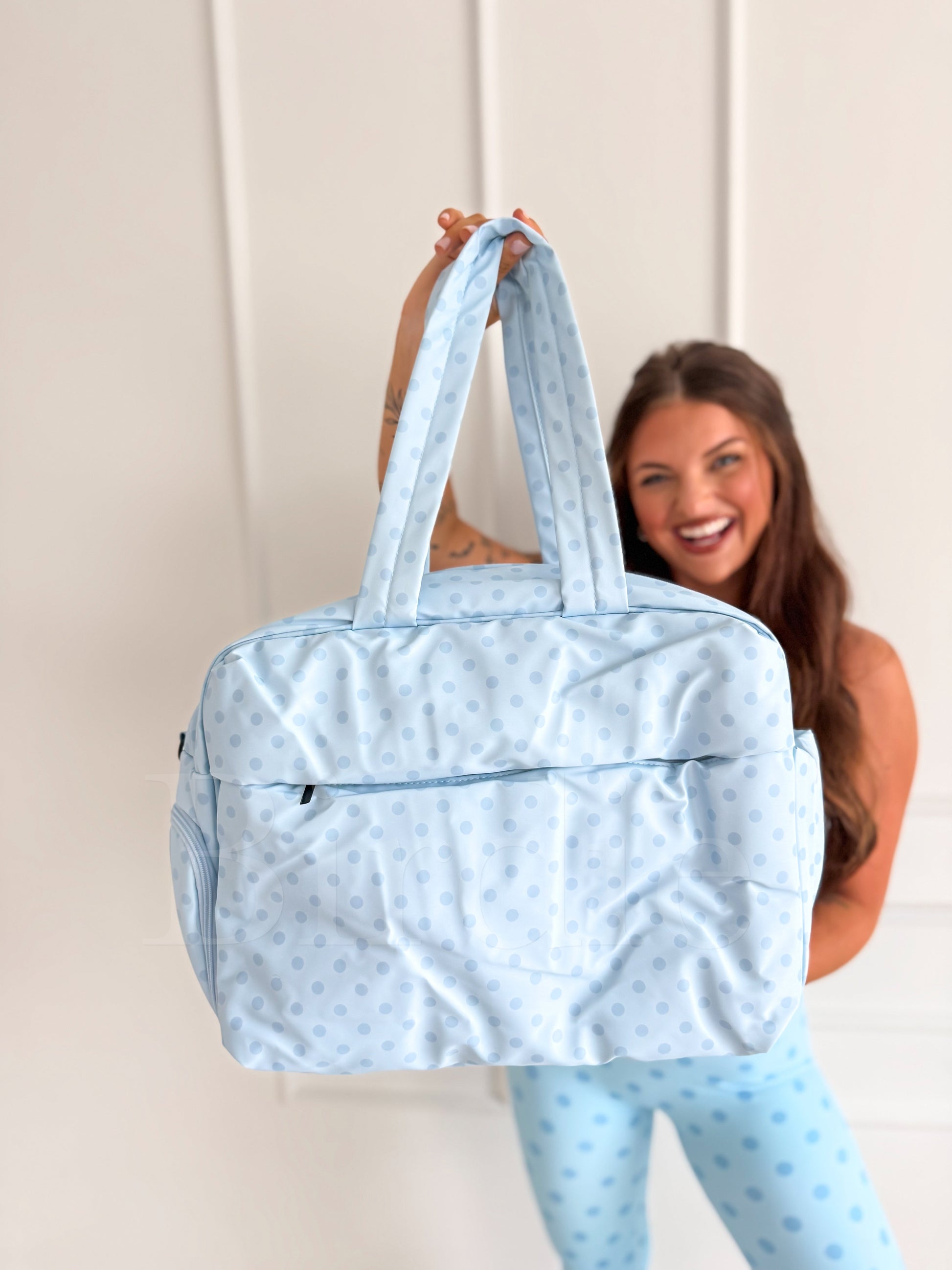 Birdie Daily Hustle Duffel Bag | Powder Blue Dot by Birdie